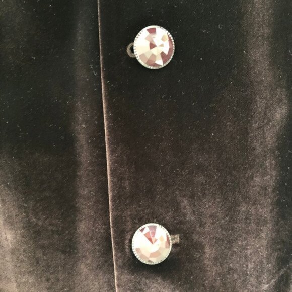 Wanko Vintage Notch Collar Lined Coat w Brocade embroidery Details Wine Sz 36 - Picture 7 of 13